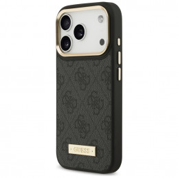 „Guess 4G Logo Plate MagSafe“ dėklas, skirtas „iPhone 17 Pro“ – juodas
