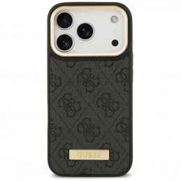 „Guess 4G Logo Plate MagSafe“ dėklas, skirtas „iPhone 17 Pro“ – juodas