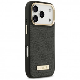 „Guess 4G Logo Plate MagSafe“ dėklas, skirtas „iPhone 17 Pro“ – juodas