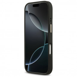 „Guess 4G Logo Plate MagSafe“ dėklas, skirtas „iPhone 17 Pro“ – juodas