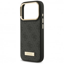„Guess 4G Logo Plate MagSafe“ dėklas, skirtas „iPhone 17 Pro“ – juodas