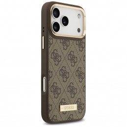 „Guess 4G Logo Plate MagSafe“ dėklas, skirtas „iPhone 17 Pro Max“ – rudas