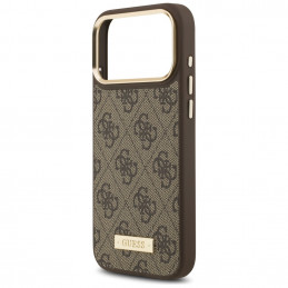 „Guess 4G Logo Plate MagSafe“ dėklas, skirtas „iPhone 17 Pro Max“ – rudas