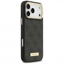 „Guess 4G Logo Plate MagSafe“ dėklas, skirtas „iPhone 17 Pro Max“ – juodas