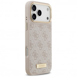 „Guess 4G Logo Plate MagSafe“ dėklas, skirtas „iPhone 17 Pro Max“ – rožinis