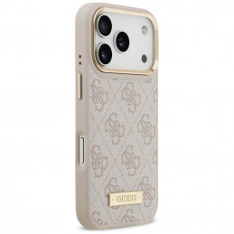 „Guess 4G Logo Plate MagSafe“ dėklas, skirtas „iPhone 17 Pro“ – rožinis