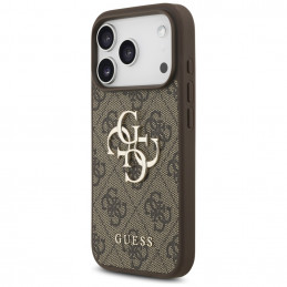 „Guess 4G Strap 4G Classic“ logotipo dėklas, skirtas „iPhone 17 Pro“ – rudas