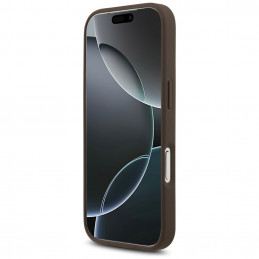 „Guess 4G Strap 4G Classic“ logotipo dėklas, skirtas „iPhone 17 Pro“ – rudas