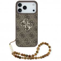 „Guess 4G Strap 4G Classic“ logotipo dėklas, skirtas „iPhone 17 Pro Max“ – rudas