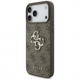 „Guess 4G Strap 4G Classic“ logotipo dėklas, skirtas „iPhone 17 Pro Max“ – rudas