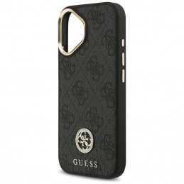 „Guess 4G“ „MagSafe“ dėklas su metalinėmis sagomis ir juodu logotipu, skirtas „iPhone 17“ – juodas
