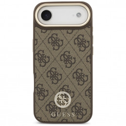 „Guess 4G“ „Strass“ logotipas ir dideli metaliniai dirželio mygtukai su „MagSafe“ dėklu, skirtu „iPhone Air“ – rudas