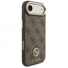 „Guess 4G“ „Strass“ logotipas ir dideli metaliniai dirželio mygtukai su „MagSafe“ dėklu, skirtu „iPhone Air“ – rudas