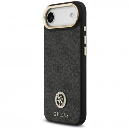 „Guess 4G“ „Strass“ logotipas ir dideli metaliniai dirželio mygtukai su „MagSafe“ dėklu, skirtas „iPhone Air“ – juodas