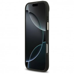 „Guess 4G“ „Strass“ logotipas ir dideli metaliniai dirželio mygtukai su „MagSafe“ dėklu, skirtas „iPhone Air“ – juodas