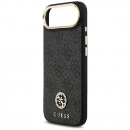 „Guess 4G“ „Strass“ logotipas ir dideli metaliniai dirželio mygtukai su „MagSafe“ dėklu, skirtas „iPhone Air“ – juodas