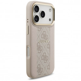 „Guess 4G Stripe MagSafe“ dėklas, skirtas „iPhone 17 Pro“ – rožinis