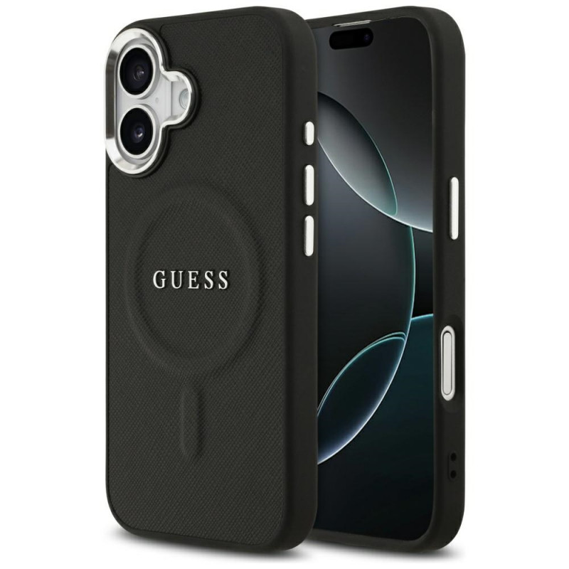 „Guess“ klasikinis „MagSafe“ dėklas, skirtas „iPhone 17“ – juodas