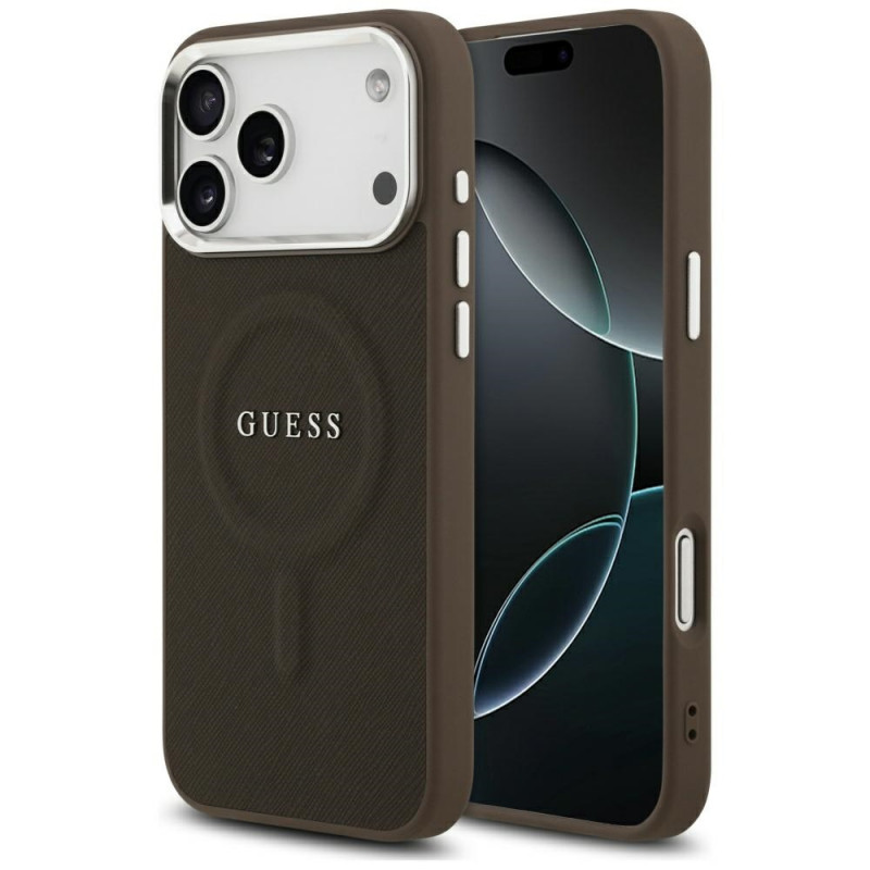 „Guess“ klasikinis „Logo MagSafe“ dėklas, skirtas „iPhone 17 Pro Max“ – rudas
