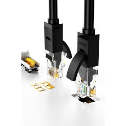 Ugreen kabelis Interneto tinklo kabelis Ethernet patchcord RJ45 Cat 6 UTP 1000Mbps 10m juodas (20164)