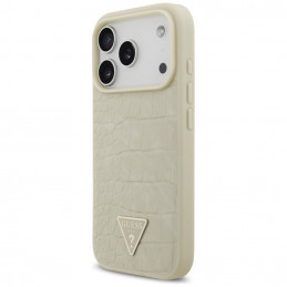 „Guess“ „Croco Triangle Logo MagSafe“ dėklas, skirtas „iPhone 17 Pro“ – auksinis