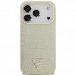 „Guess“ „Croco Triangle Logo MagSafe“ dėklas, skirtas „iPhone 17 Pro“ – auksinis