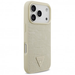 „Guess“ „Croco Triangle Logo MagSafe“ dėklas, skirtas „iPhone 17 Pro“ – auksinis