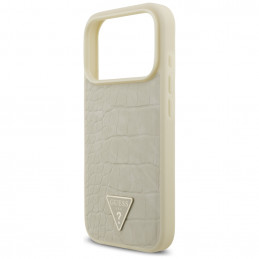 „Guess“ „Croco Triangle Logo MagSafe“ dėklas, skirtas „iPhone 17 Pro“ – auksinis