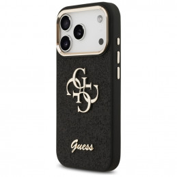 „Guess“ fiksuoto blizgučių dizaino metalinis rėmelis, skirtas iPhone 17 Pro – juodas