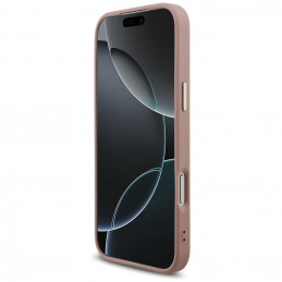 „Guess“ fiksuoto blizgučių dizaino metalinis rėmelis, skirtas iPhone 17 Pro Max – rožinis