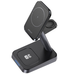 Acefast 15W Qi belaidis įkroviklis skirtas iPhone (su MagSafe), Apple Watch ir Apple AirPods stovo magnetinis laikiklis ...