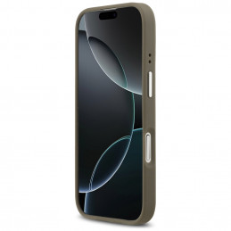 „Guess“ grūdėtas didelis 4G klasikinis logotipas iPhone 17 dėklas – rudas