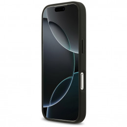 „Guess“ „Grained Flowers Classic Logo MagSafe“ dėklas, skirtas „iPhone 17 Pro“ – juodas