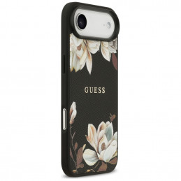 „Guess“ „Grained Flowers Classic Logo MagSafe“ dėklas, skirtas „iPhone Air“ – juodas