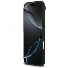 „Guess“ „Grained Flowers Classic Logo MagSafe“ dėklas, skirtas „iPhone Air“ – juodas