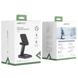 Acefast 15W Qi belaidis įkroviklis skirtas iPhone (su MagSafe), Apple Watch ir Apple AirPods stovo magnetinis laikiklis ...