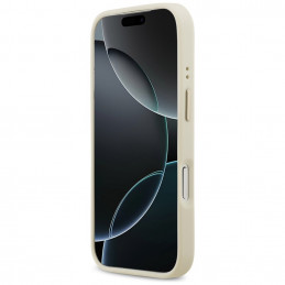 „Guess“ grūdėto Strass logotipo „MagSafe“ dėklas, skirtas „iPhone 17 Pro“ – smėlio spalvos