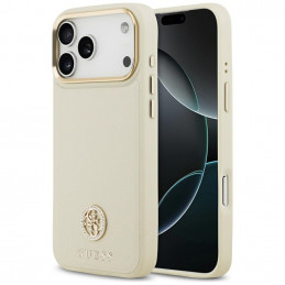 „Guess“ grūdėto Strass logotipo „MagSafe“ dėklas, skirtas „iPhone 17 Pro Max“ – smėlio spalvos