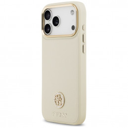 „Guess“ grūdėto Strass logotipo „MagSafe“ dėklas, skirtas „iPhone 17 Pro Max“ – smėlio spalvos