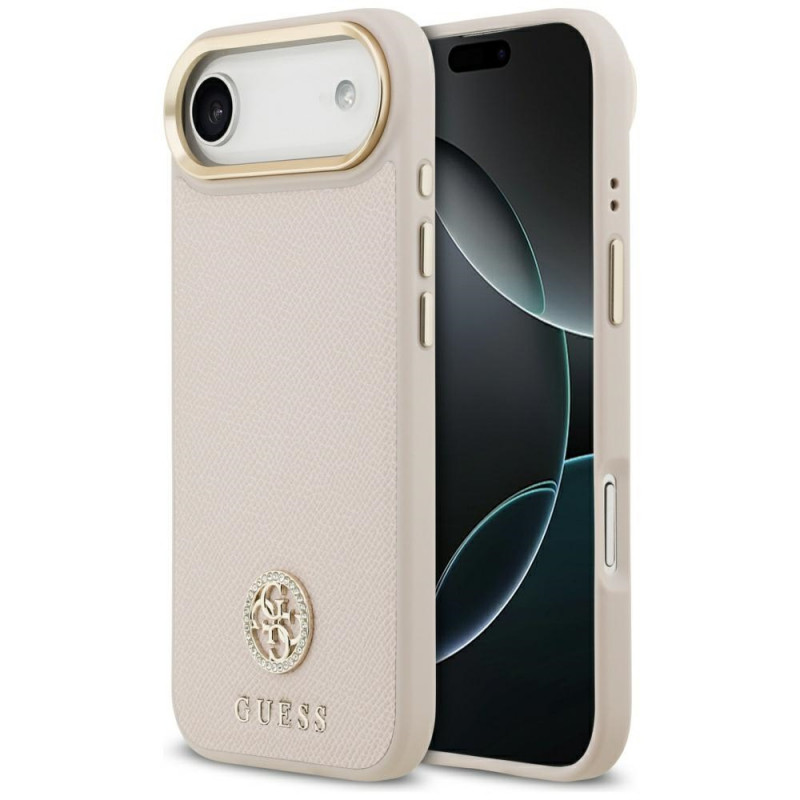 „Guess“ grūdėto Strass logotipo „MagSafe iPhone Air“ dėklas – rožinis
