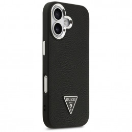 „Guess“ grūdėto trikampio logotipo „MagSafe“ dėklas, skirtas „iPhone 17“ – juodas