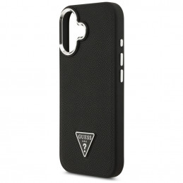„Guess“ grūdėto trikampio logotipo „MagSafe“ dėklas, skirtas „iPhone 17“ – juodas