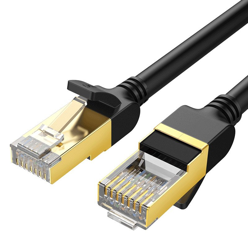 Ugreen kabelis Interneto tinklo kabelis Ethernet patchcord RJ45 Cat 7 STP LAN 10Gbps 2m juodas (11269)