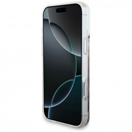 „Guess Liq. Glitter 4 Charms“ dėklas, skirtas „iPhone 17 Pro“ – auksinis