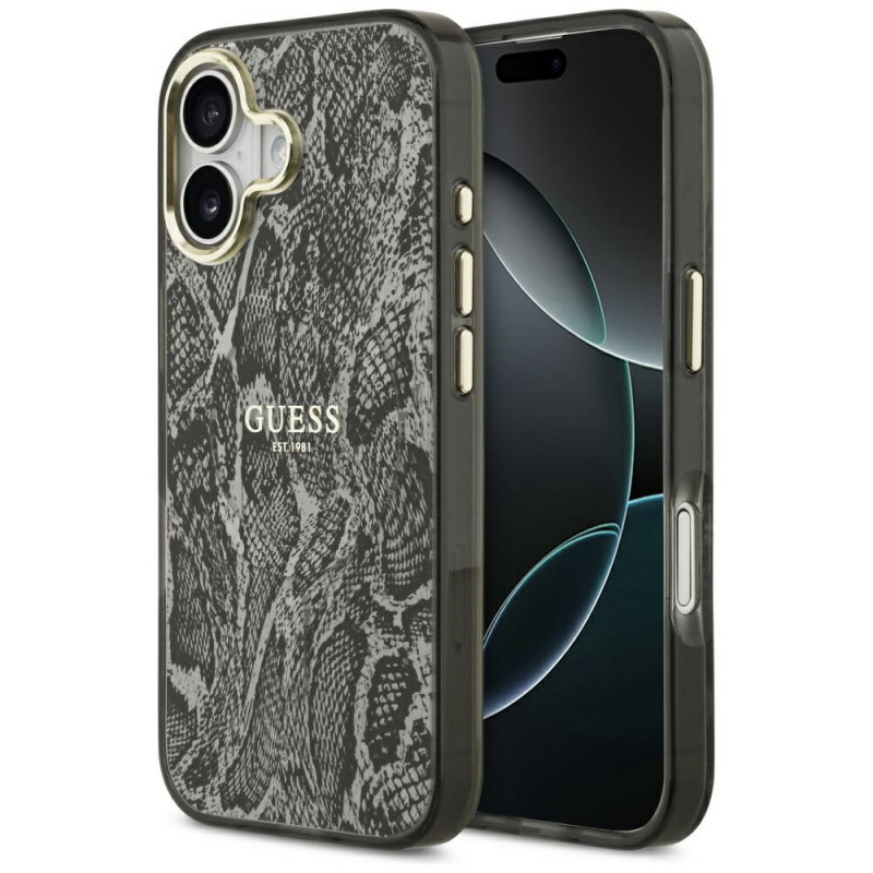 „Guess“ „Python“ rašto „MagSafe“ dėklas, skirtas „iPhone 17“ – juodas