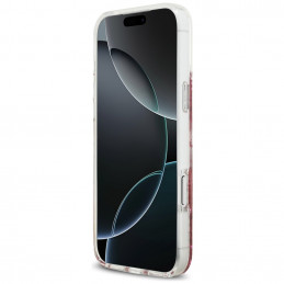 „Guess“ blizgučiais aptrauktas „MagSafe“ dėklas, skirtas „iPhone 17 Pro Max“ – rožinis