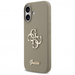 „Guess“ silikoninis „Big 4G Script“ dėklas, skirtas „iPhone 17“ – rudas