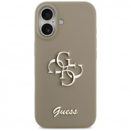 „Guess“ silikoninis „Big 4G Script“ dėklas, skirtas „iPhone 17“ – rudas
