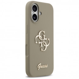 „Guess“ silikoninis „Big 4G Script“ dėklas, skirtas „iPhone 17“ – rudas