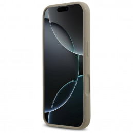 „Guess“ silikoninis „Big 4G Script“ dėklas, skirtas „iPhone 17“ – rudas